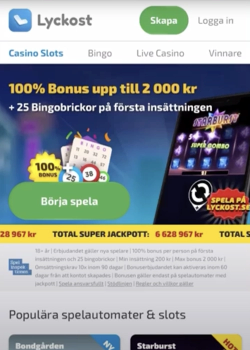 Spellobby slots urval lycka Lyckost Casino